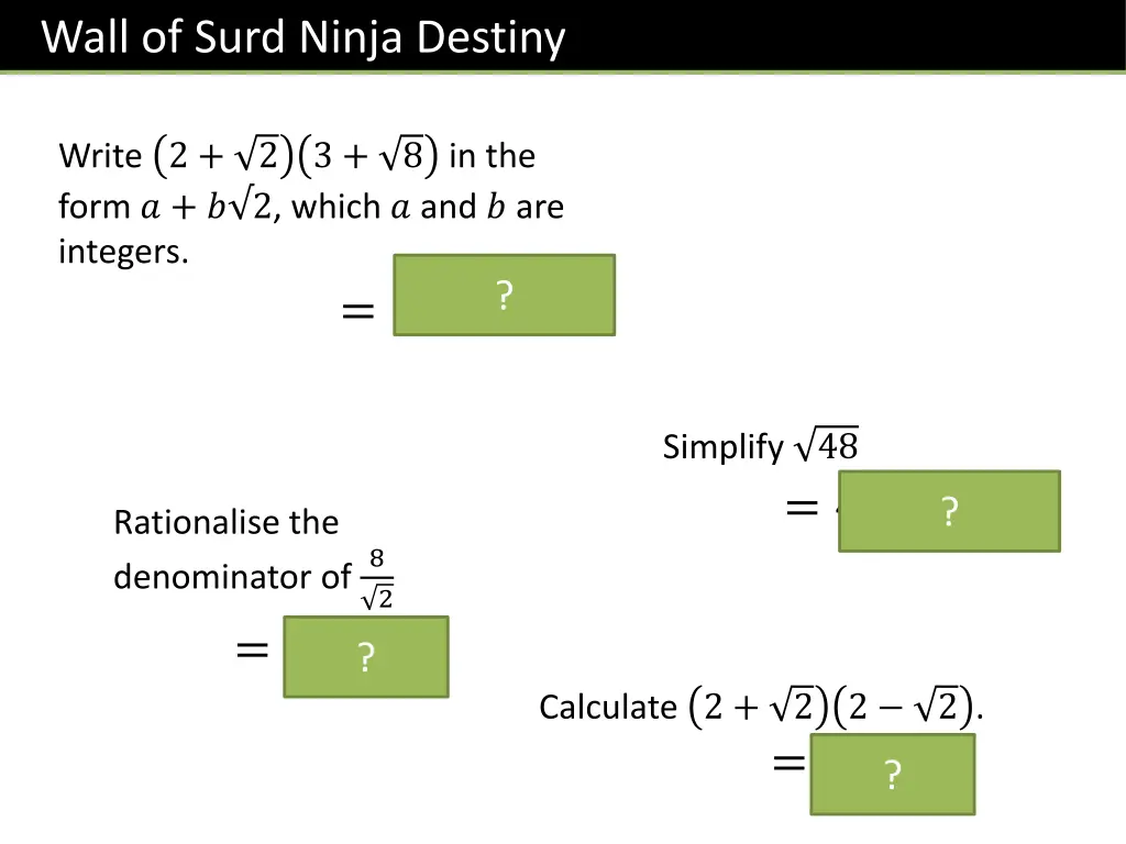 wall of surd ninja destiny