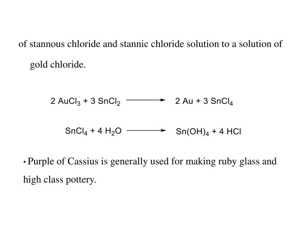 of stannous chloride and stannic chloride