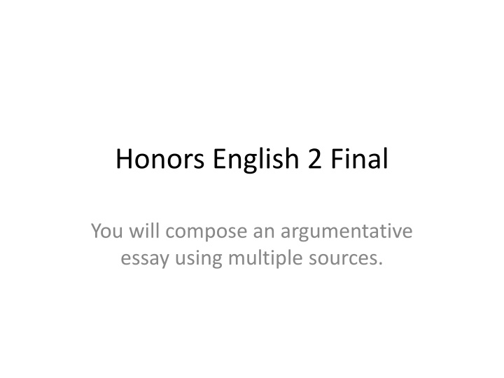 honors english 2 final
