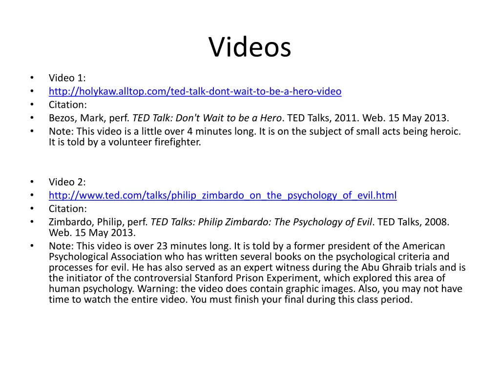 videos