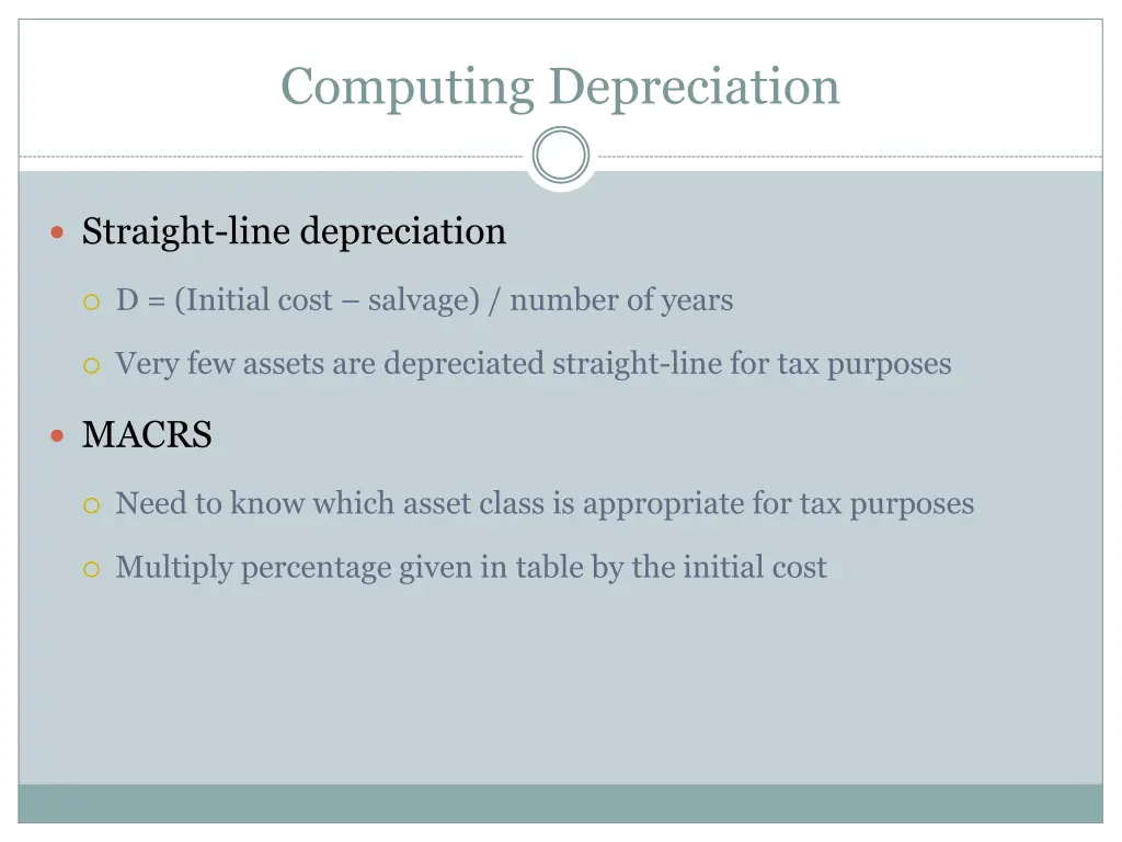computing depreciation