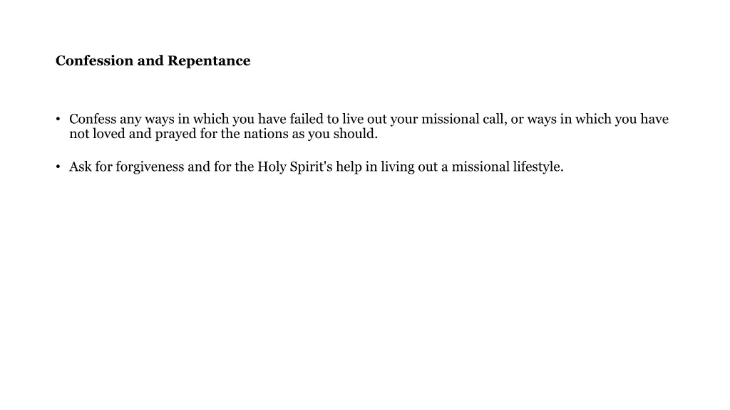 confession and repentance