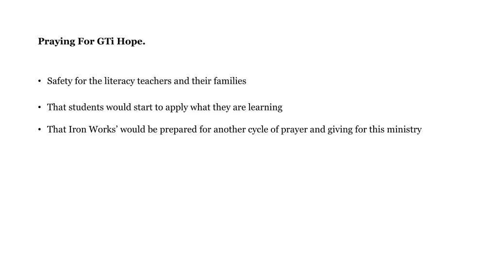 praying for gti hope