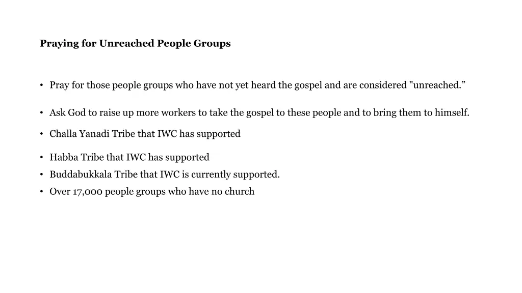 praying for unreached people groups