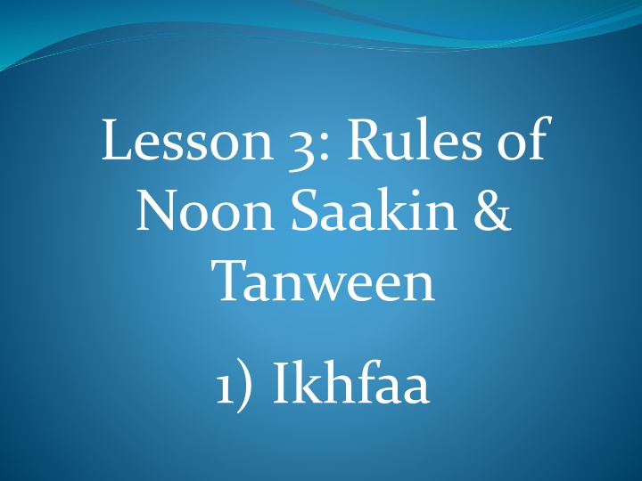 lesson 3 rules of noon saakin tanween