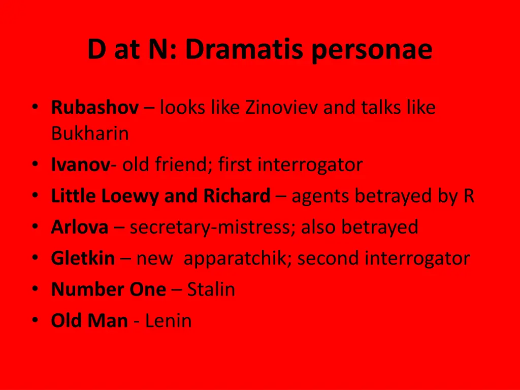 d at n dramatis personae
