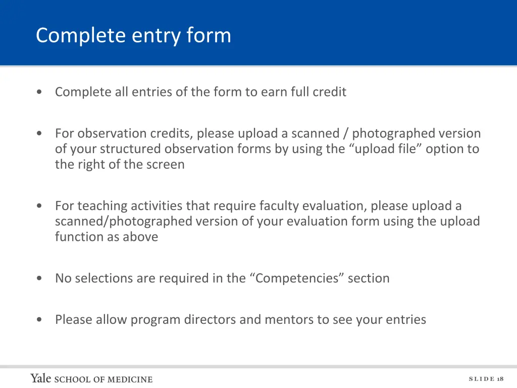 complete entry form