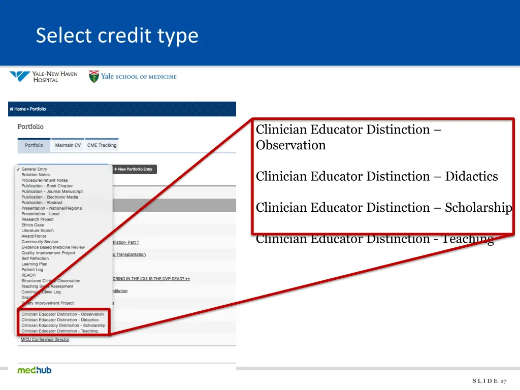 select credit type
