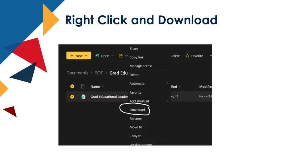right click and download
