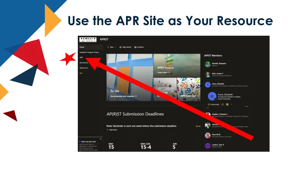 use the apr site as your resource