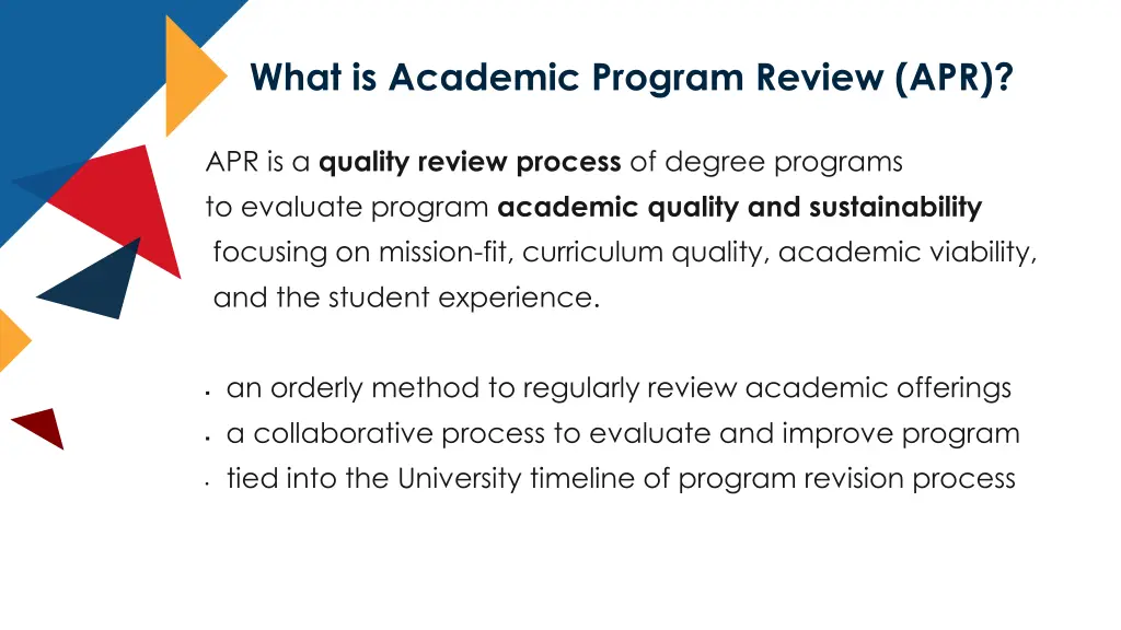 what is academic program review apr