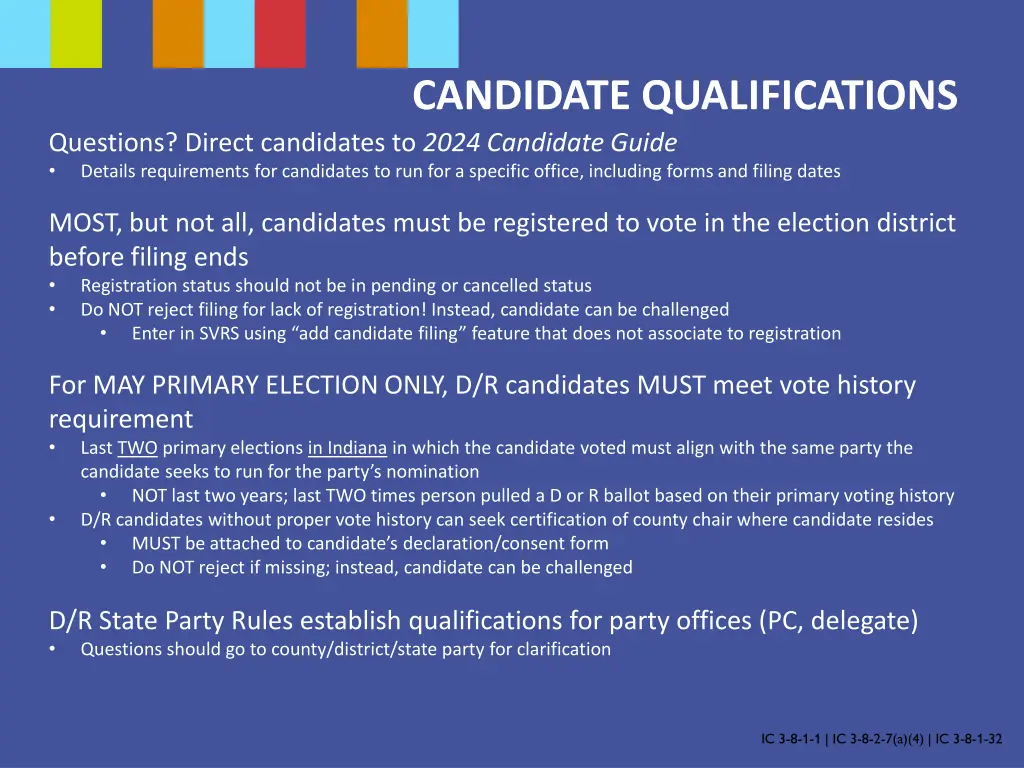 candidate qualifications