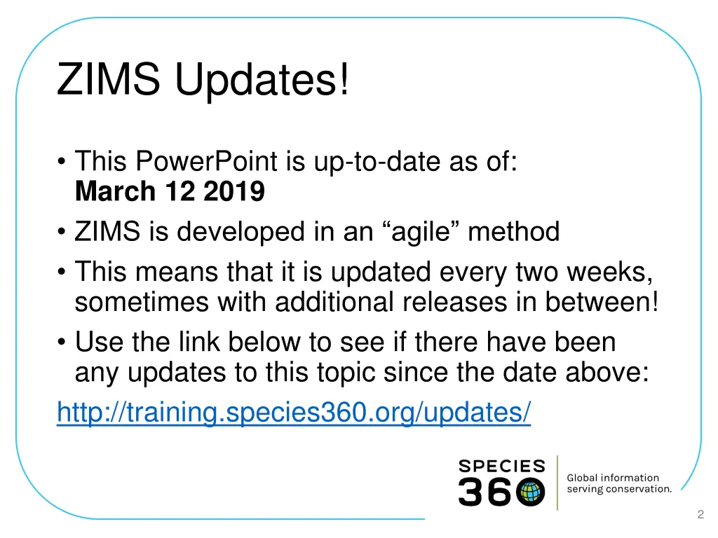 zims updates