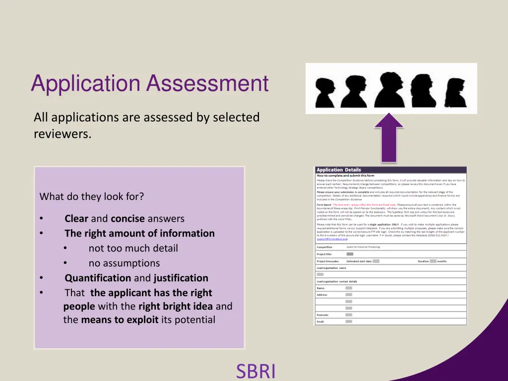 application assessment