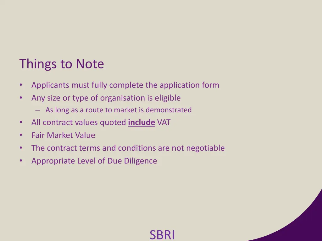 things to note