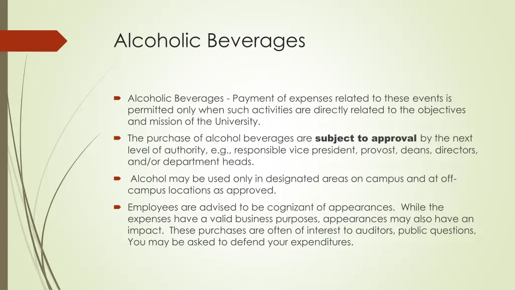 alcoholic beverages