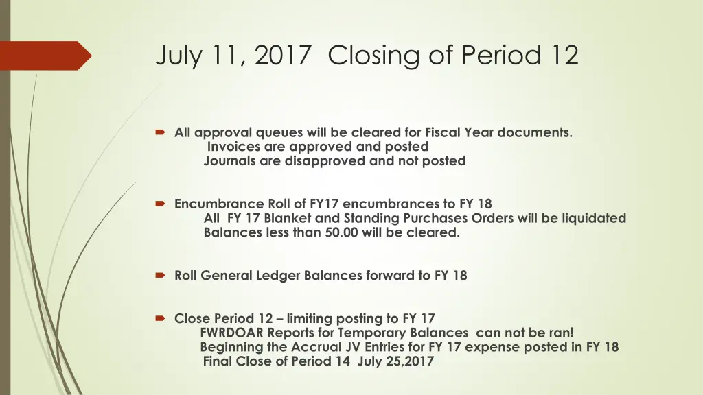 july 11 2017 closing of period 12