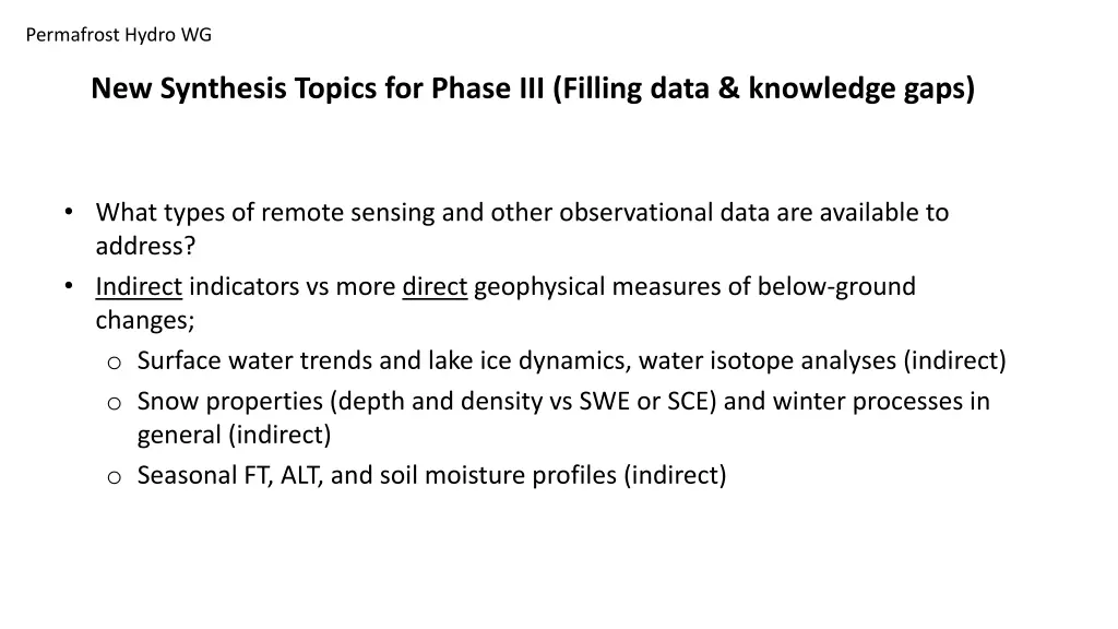 permafrost hydro wg 2