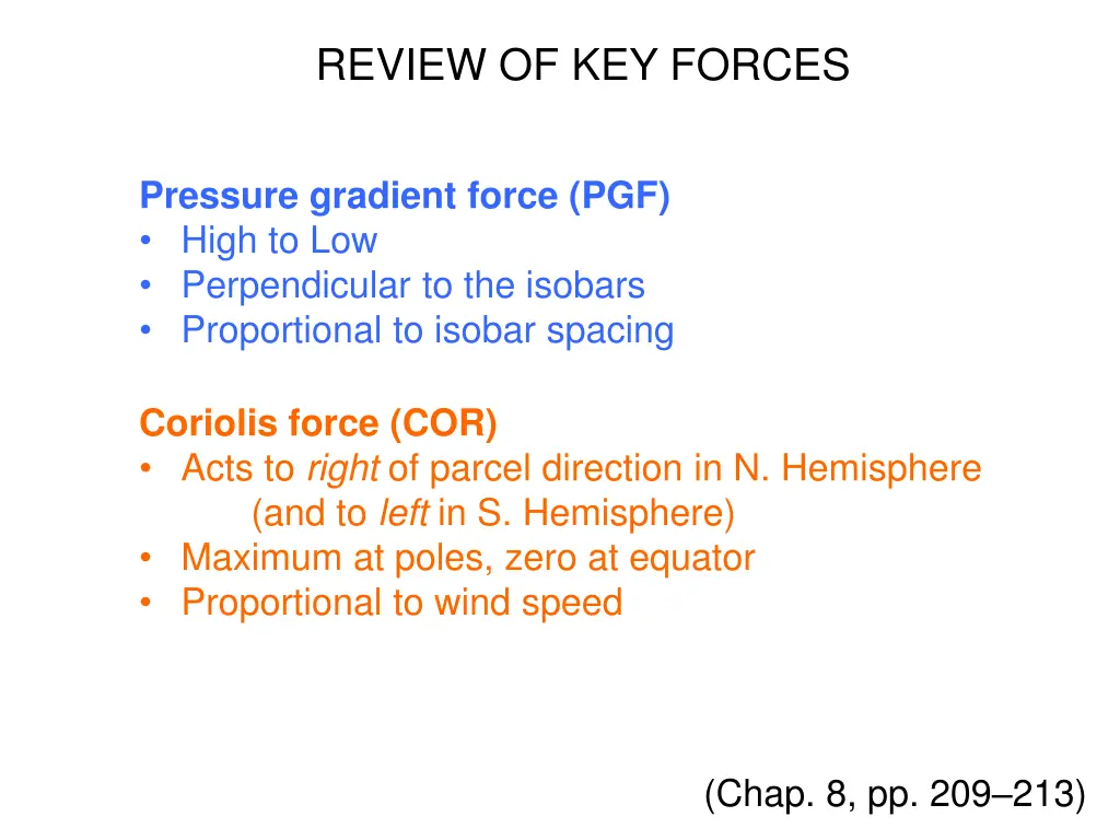 review of key forces
