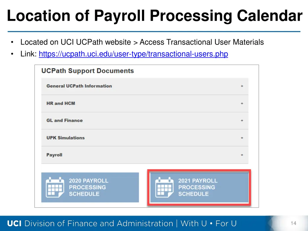 location of payroll processing calendar