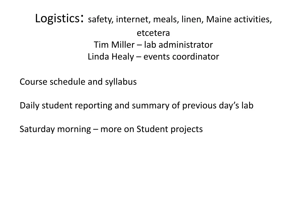logistics safety internet meals linen maine