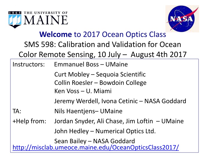 welcome to 2017 ocean optics class