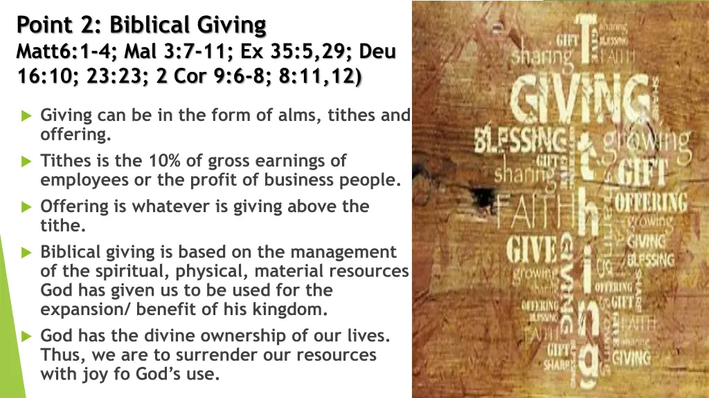 point 2 biblical giving matt6