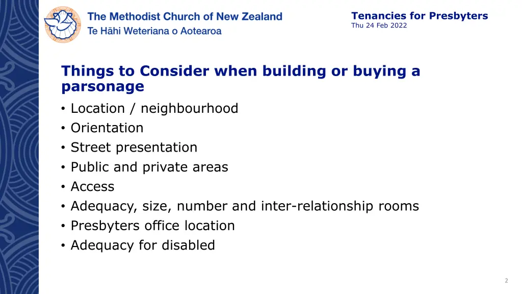 tenancies for presbyters thu 24 feb 2022 1