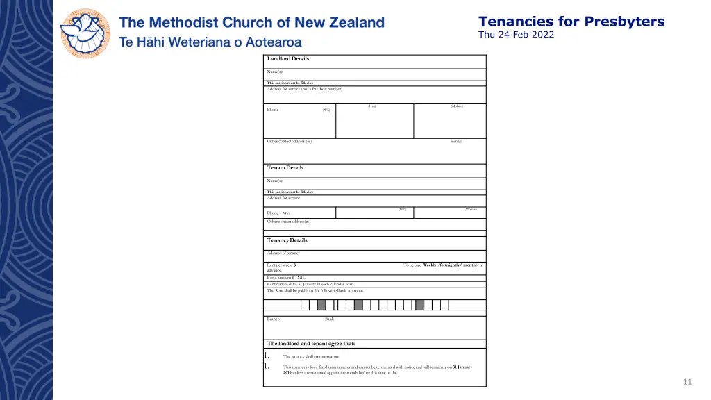 tenancies for presbyters thu 24 feb 2022 10