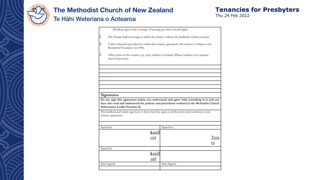 tenancies for presbyters thu 24 feb 2022 11