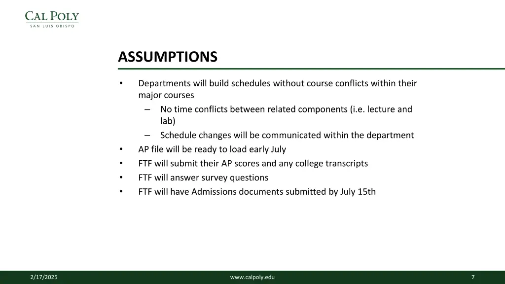 assumptions 1