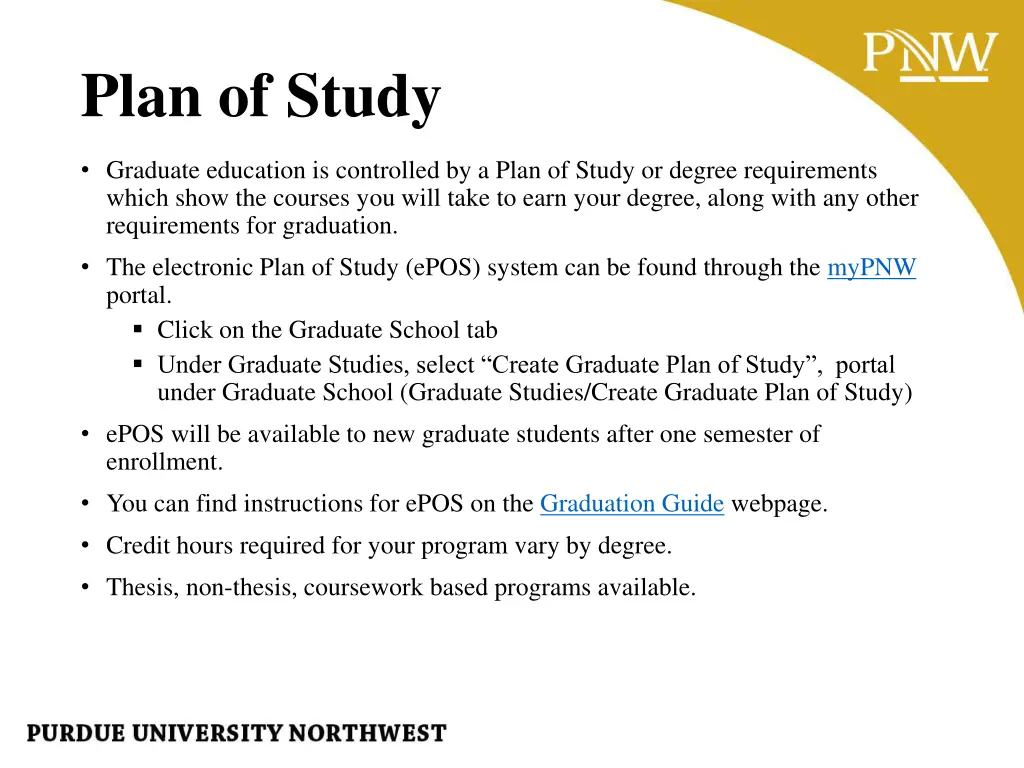 plan of study