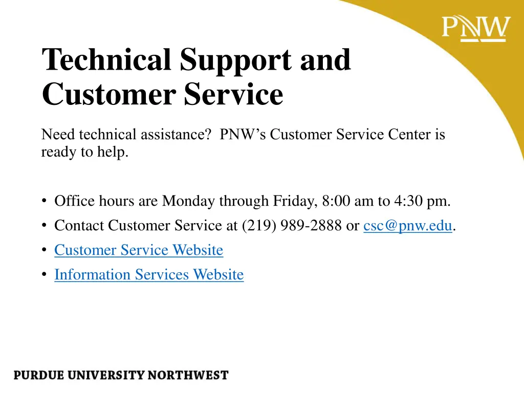 technical support and customer service