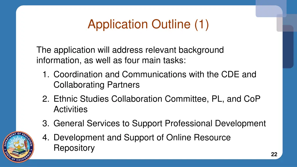 application outline 1