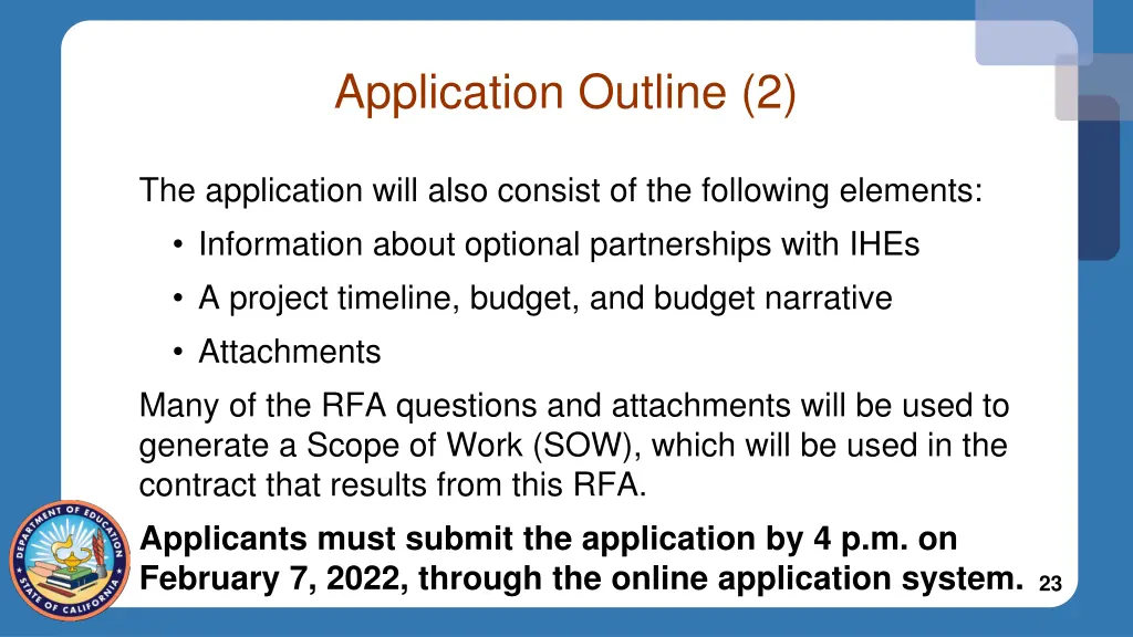 application outline 2