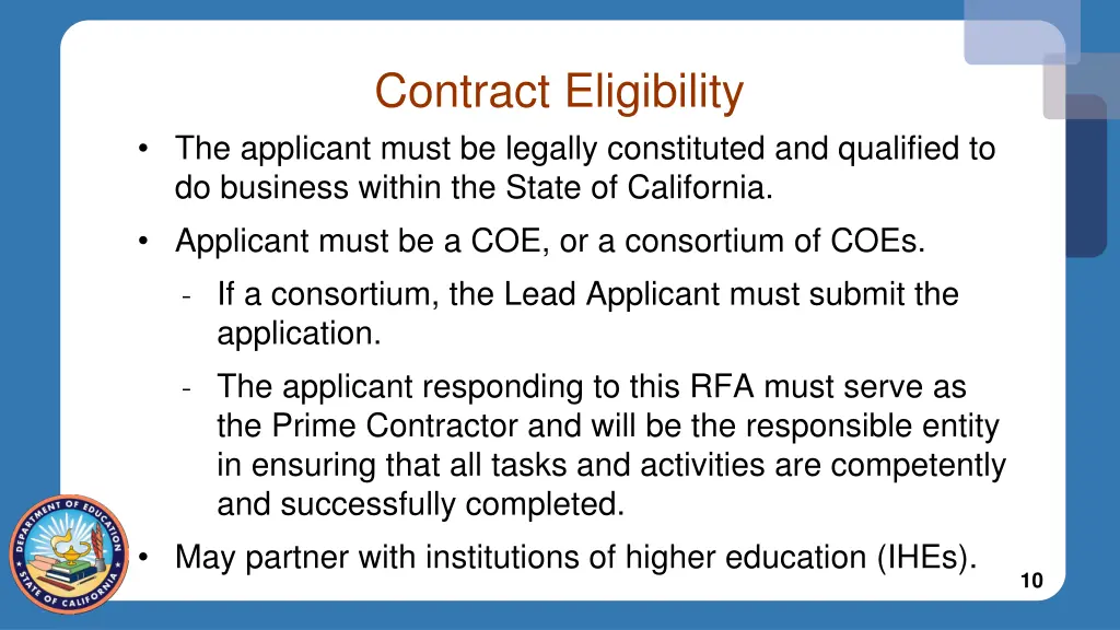 contract eligibility