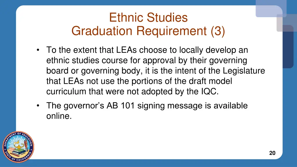 ethnic studies graduation requirement 3