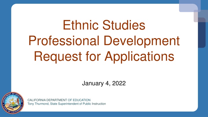 ethnic studies professional development request