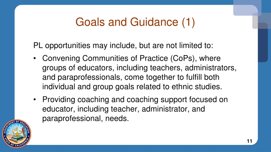 goals and guidance 1