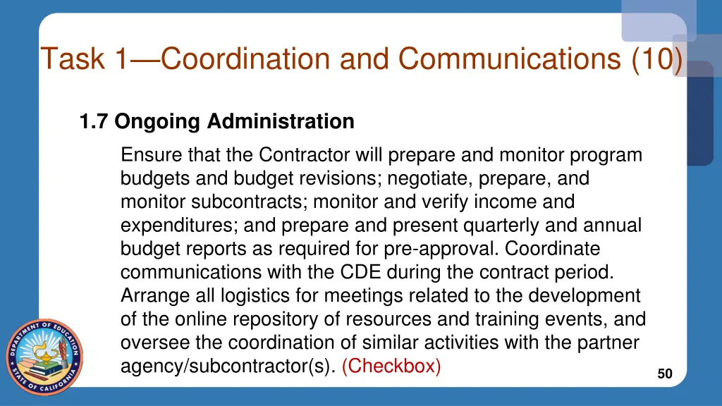 task 1 coordination and communications 10