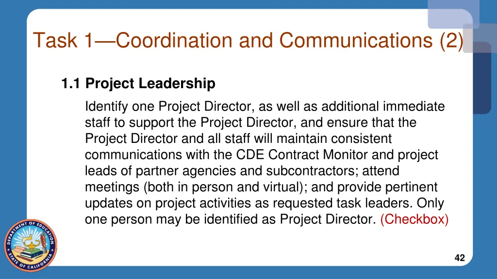 task 1 coordination and communications 2