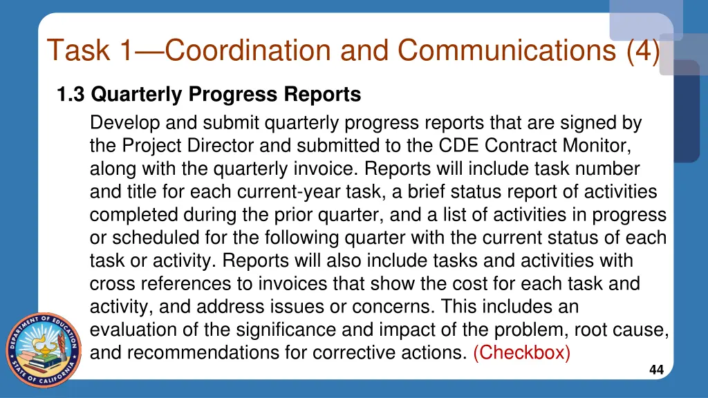 task 1 coordination and communications 4