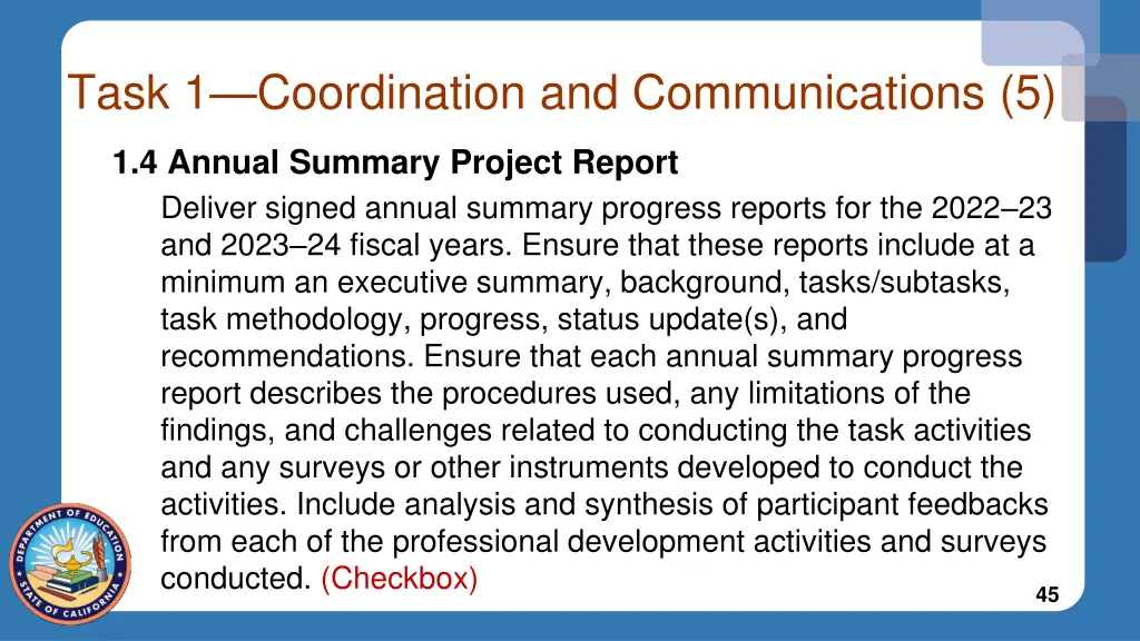 task 1 coordination and communications 5