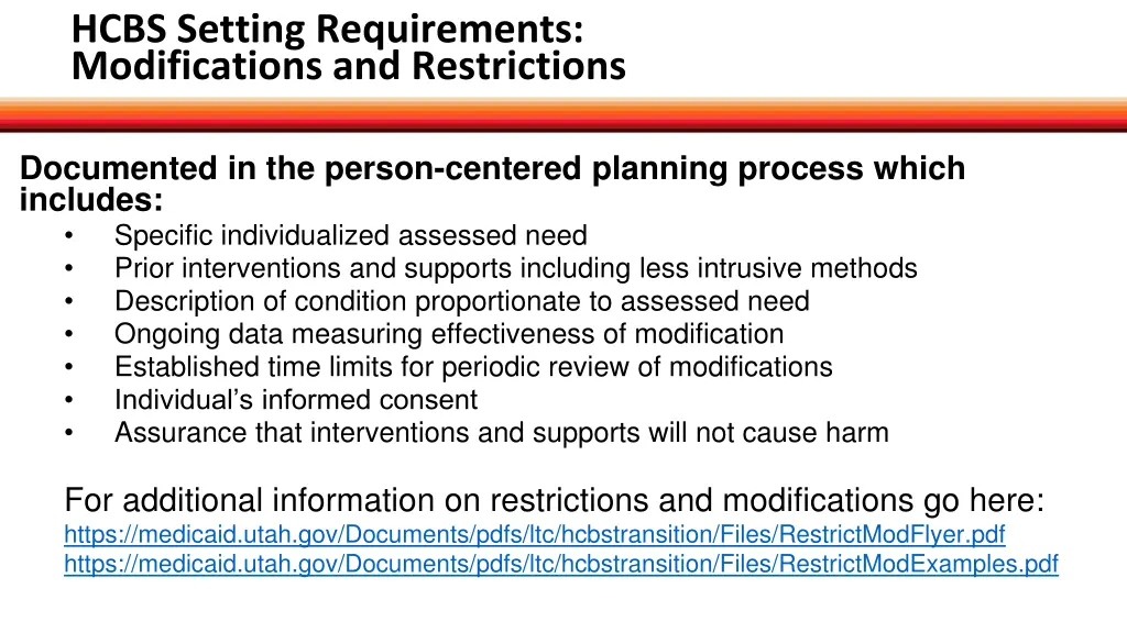 hcbs setting requirements modifications 4