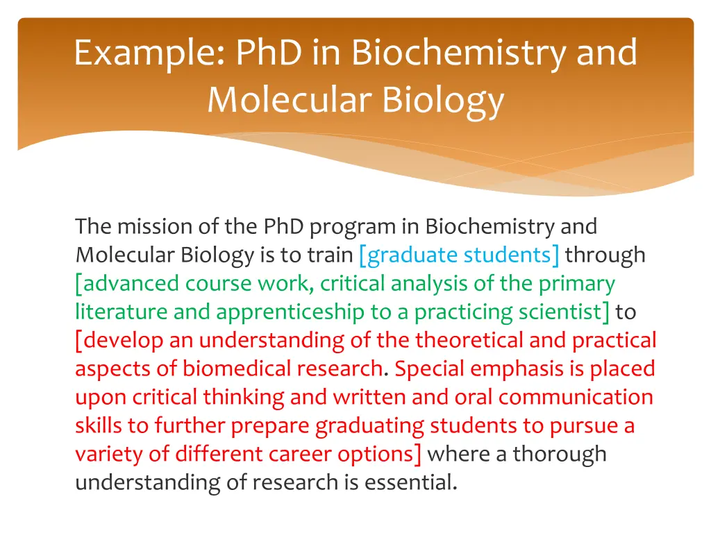 example phd in biochemistry and molecular biology