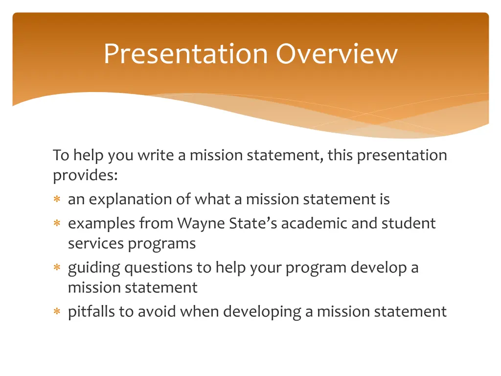 presentation overview