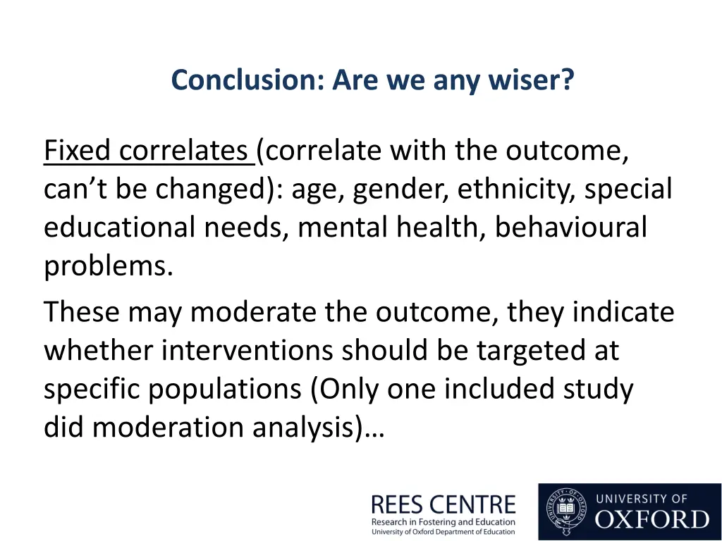 conclusion are we any wiser