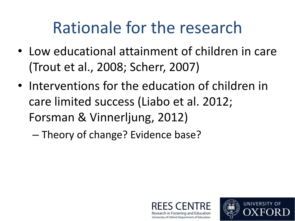 rationale for the research low educational