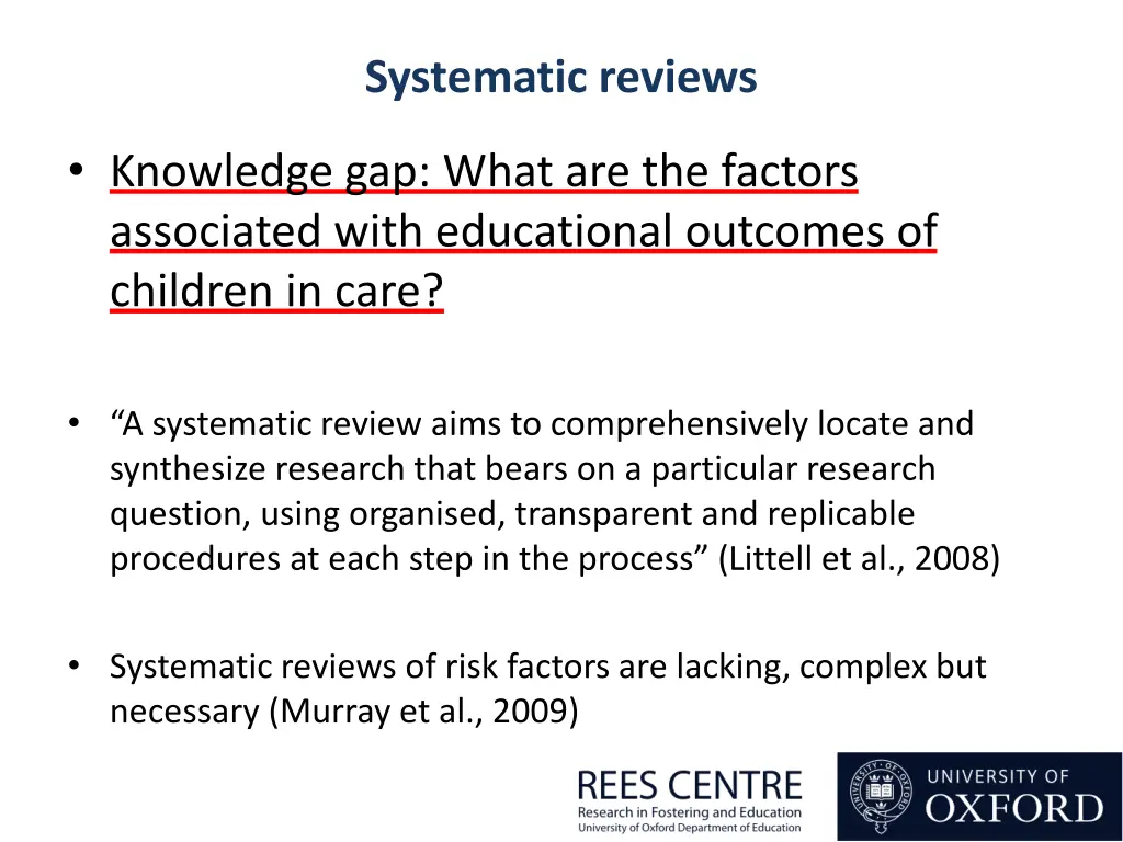 systematic reviews
