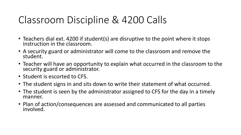 classroom discipline 4200 calls